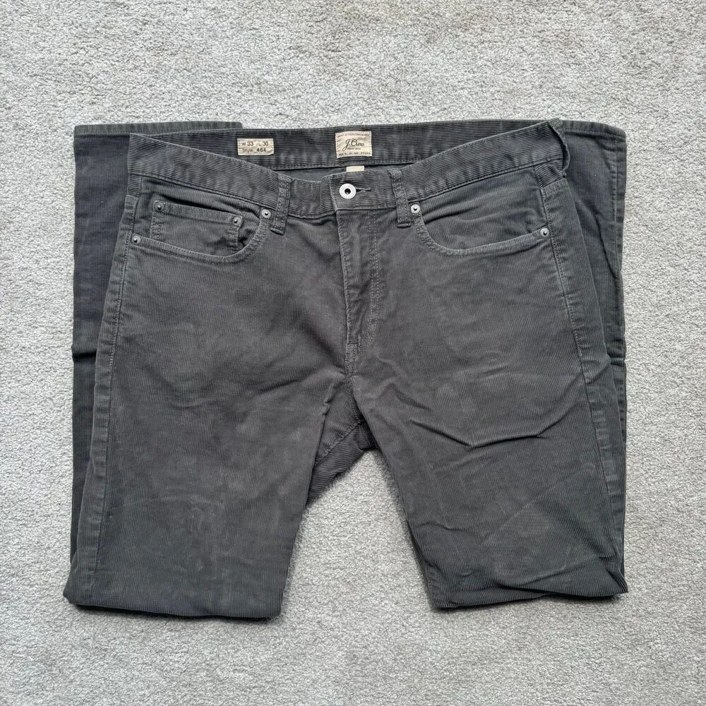 J Crew Gray Corduroy Reimagined Chino Slim Fit Pants